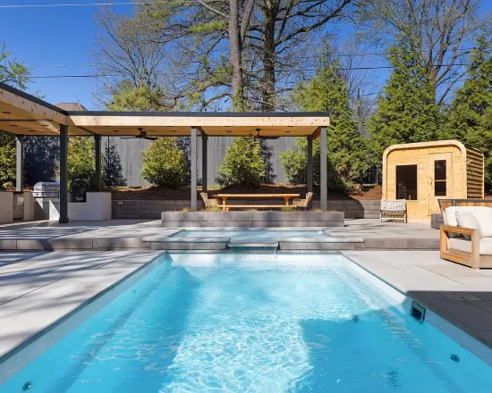 Terrace with swimming pool