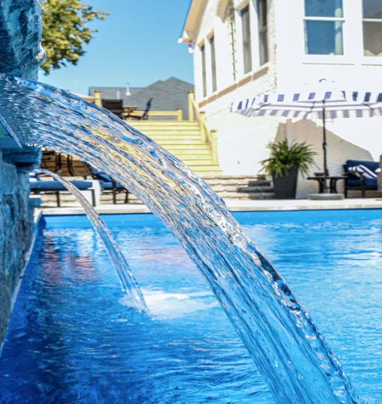 Waterfall in swimming pool