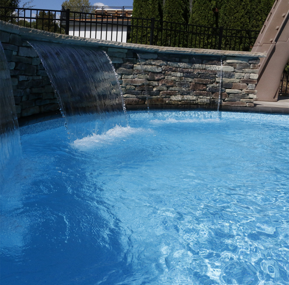 Waterfall in swimming pool