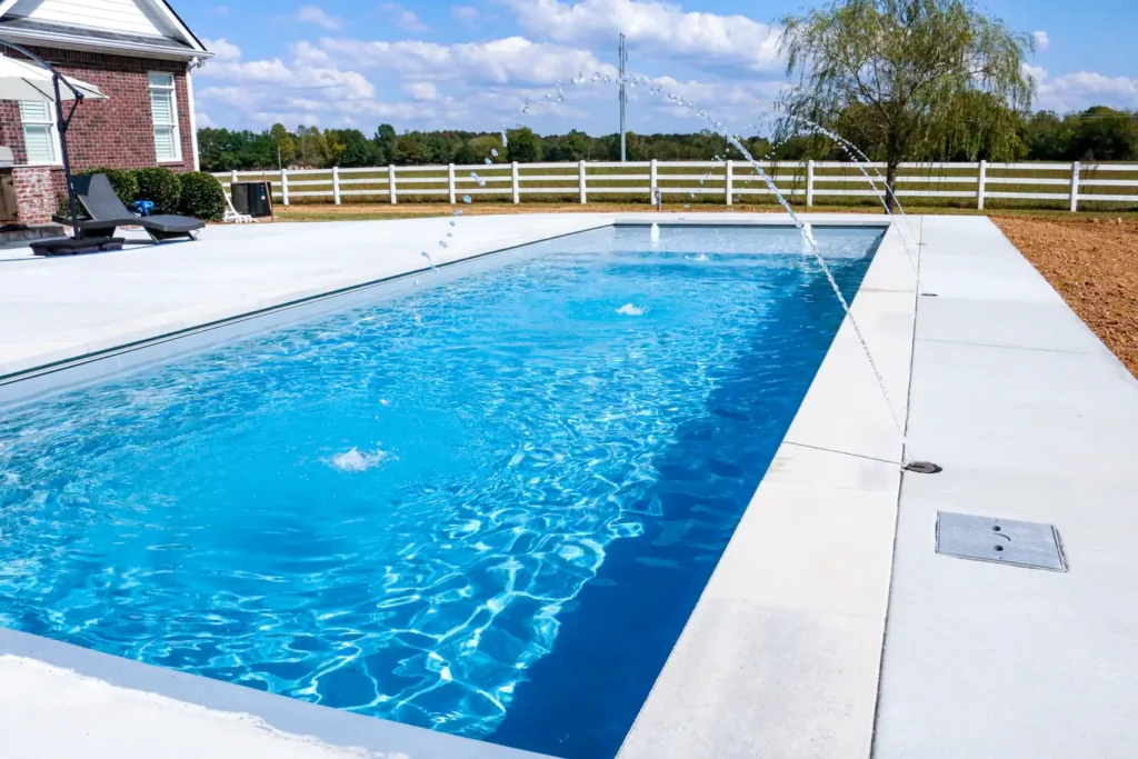A picture of spouting waterfalls into a pool