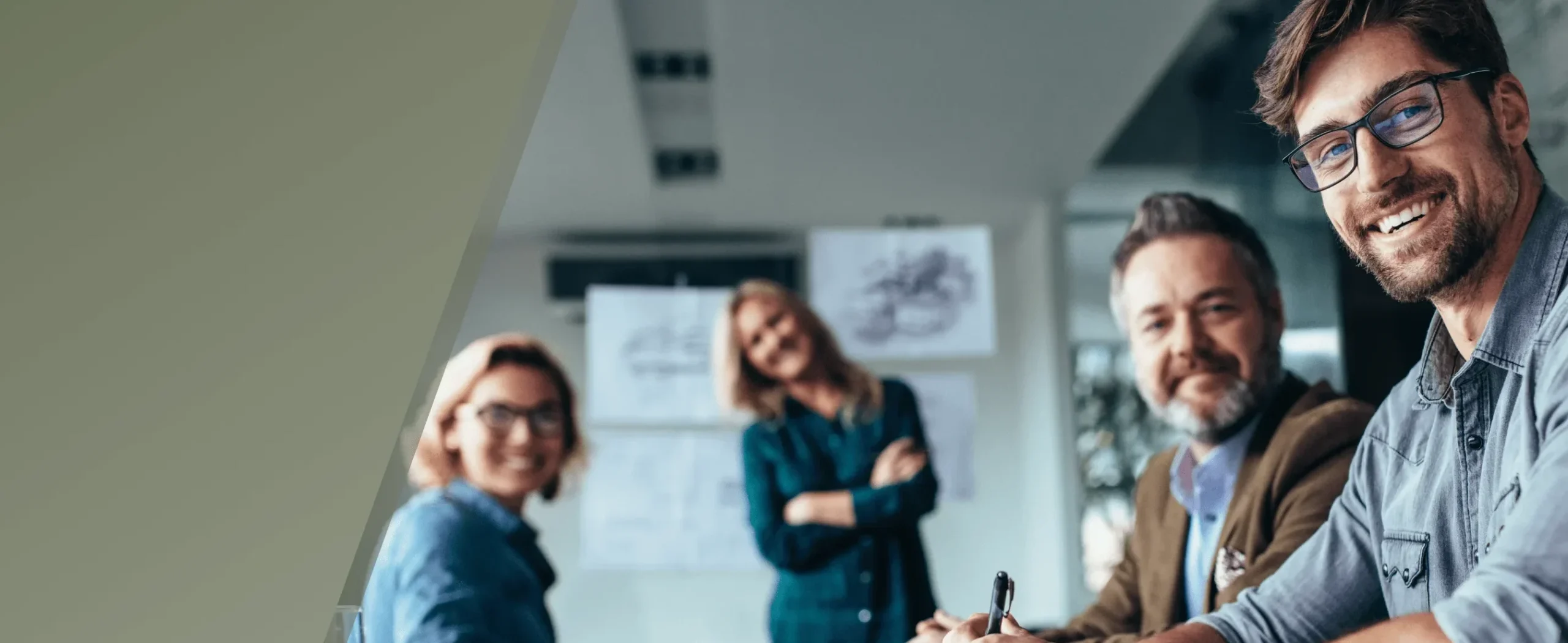 A team of smiling home construction specialists